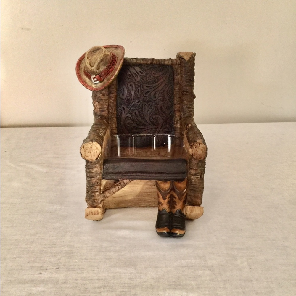 Cowboy Rocking Chair western decor W/plastic liner - Picture 6 of 6